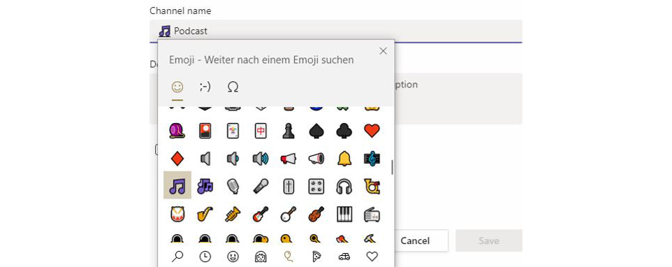 Add emojis to the names of your Microsoft Teams channels